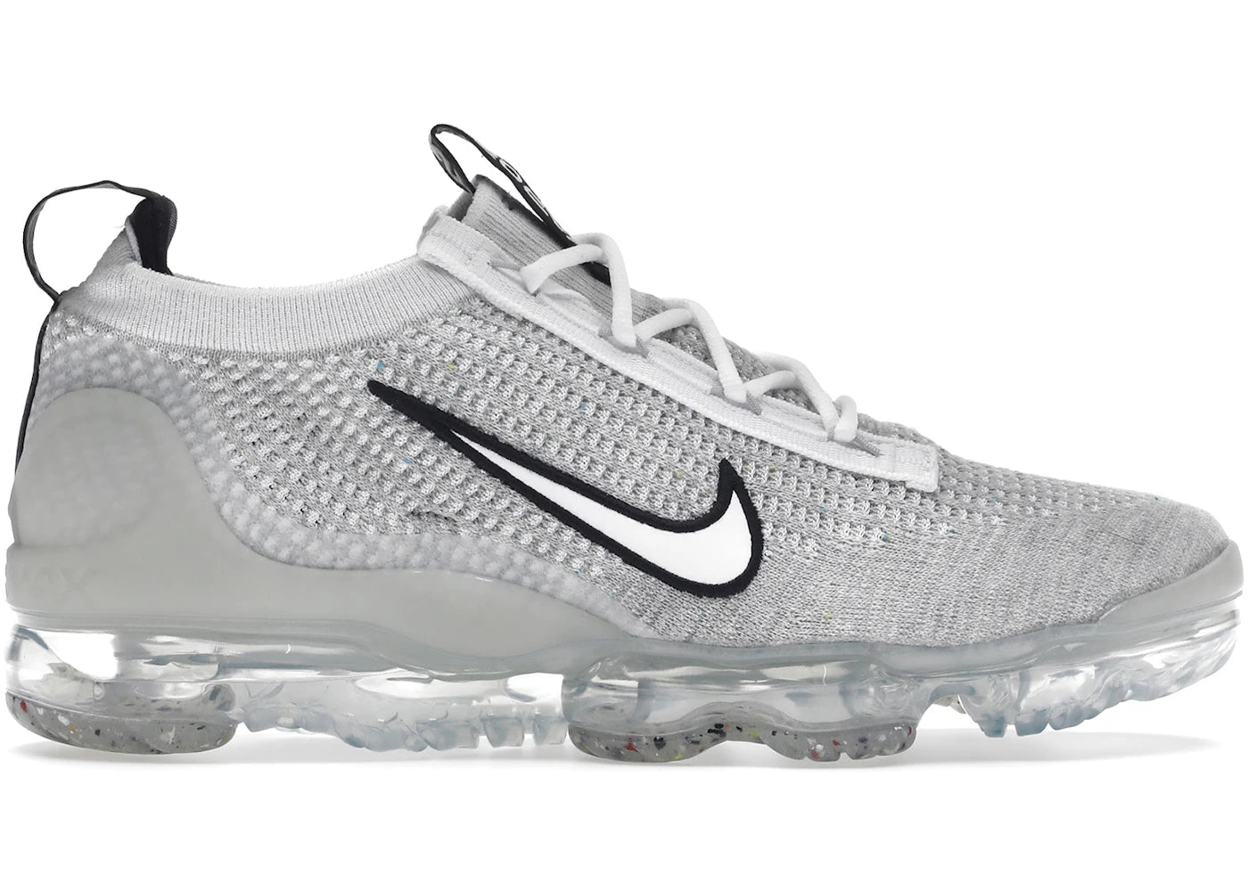 Nike Air VaporMax 2021 FK White Black Metallic Silver USED