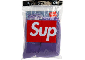 Supreme Hanes Crew Socks (4 Pack) Purple