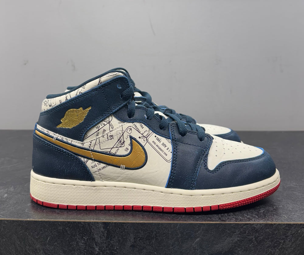 Jordan 1 Mid SE Take Flight Gold Swoosh (GS) USED