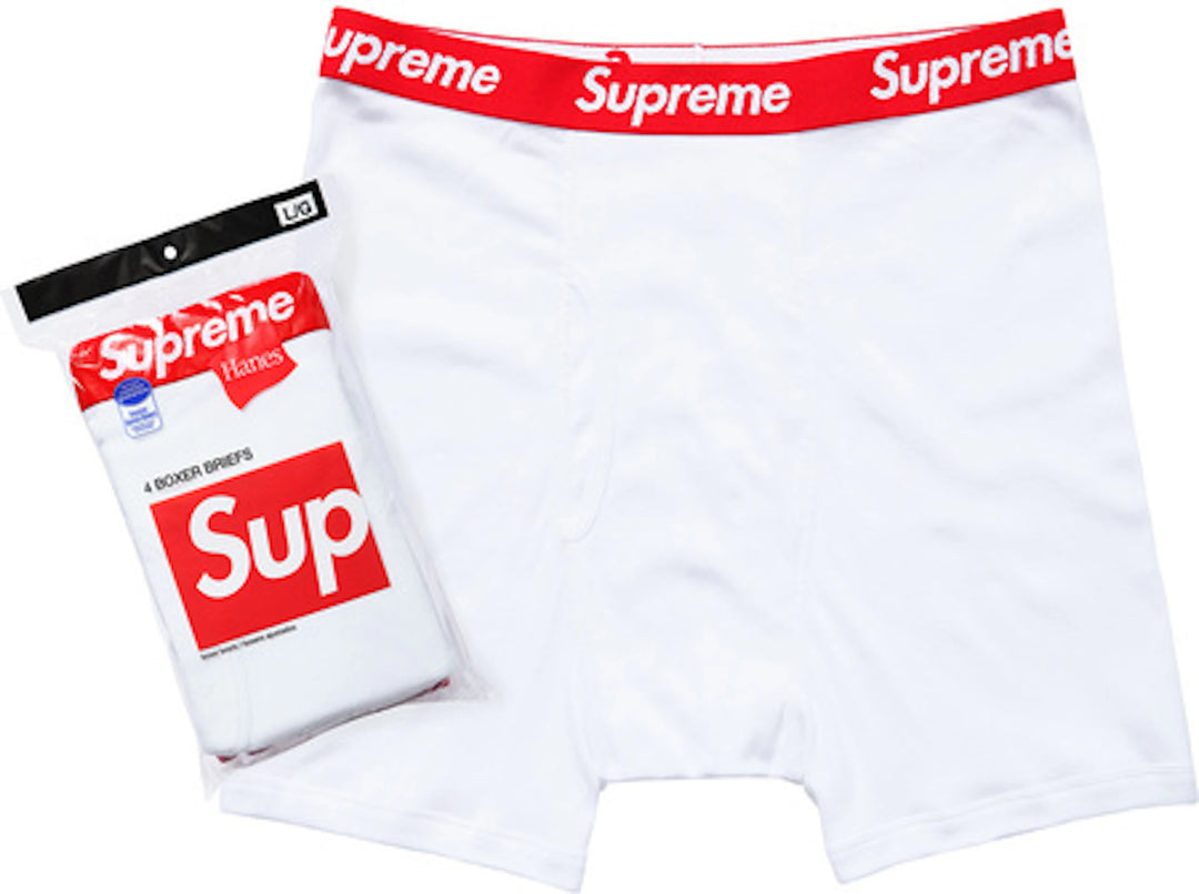 Supreme Hanes Boxer Briefs (4 Pack) White
