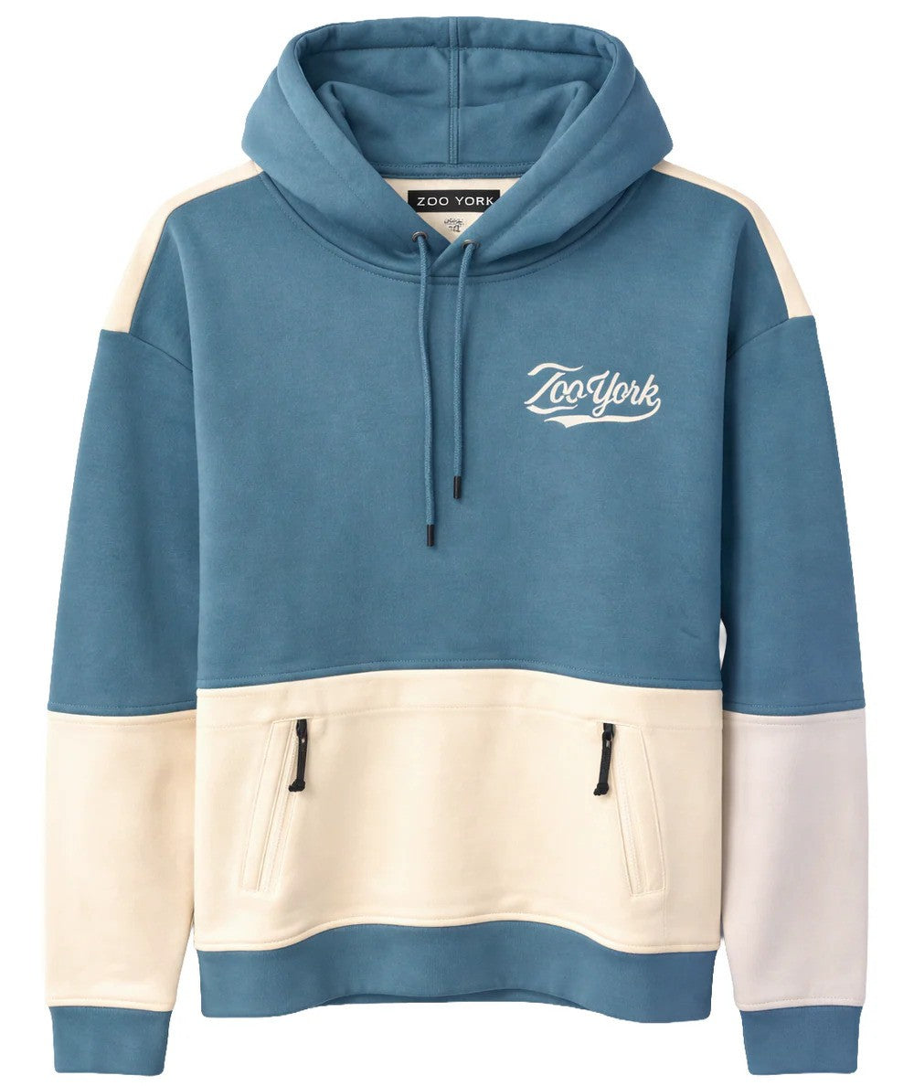 ZOO YORK LOGO FLEECE HOODIE BLUE STONE/ OFF WHITE