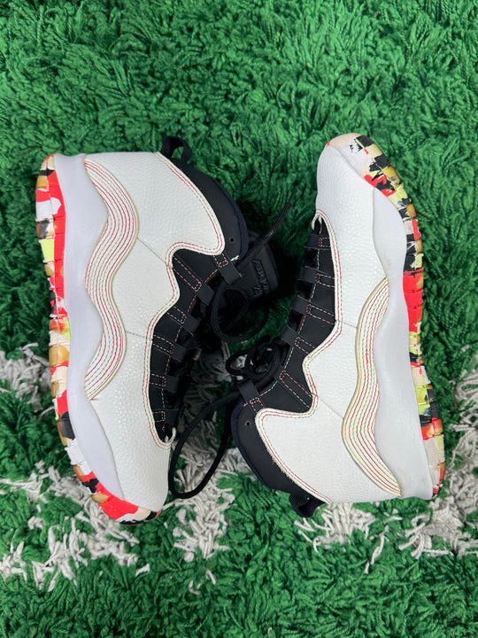 Jordan 10 Retro White Barely Volt Ember Glow (GS) USED