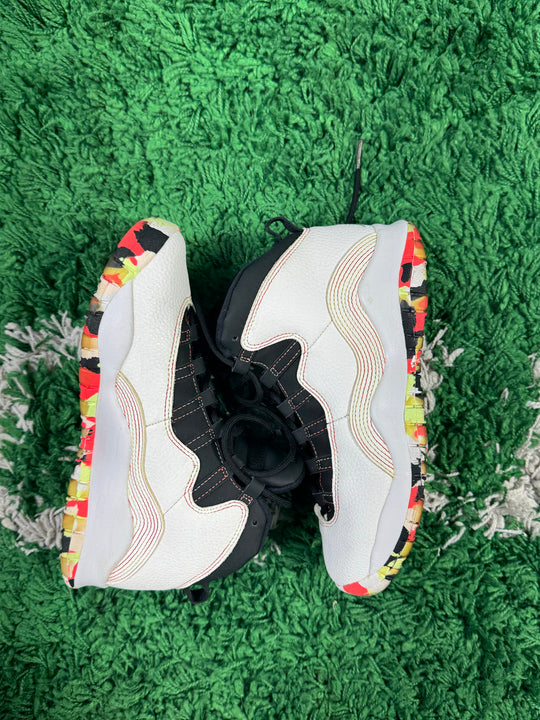 Jordan 10 Retro White Barely Volt Ember Glow (GS) USED