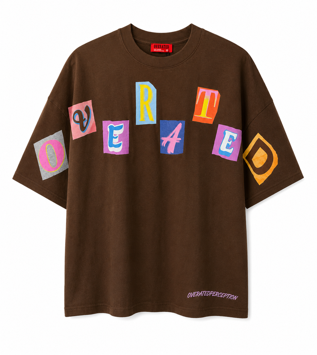 Box Letter Tees Brown