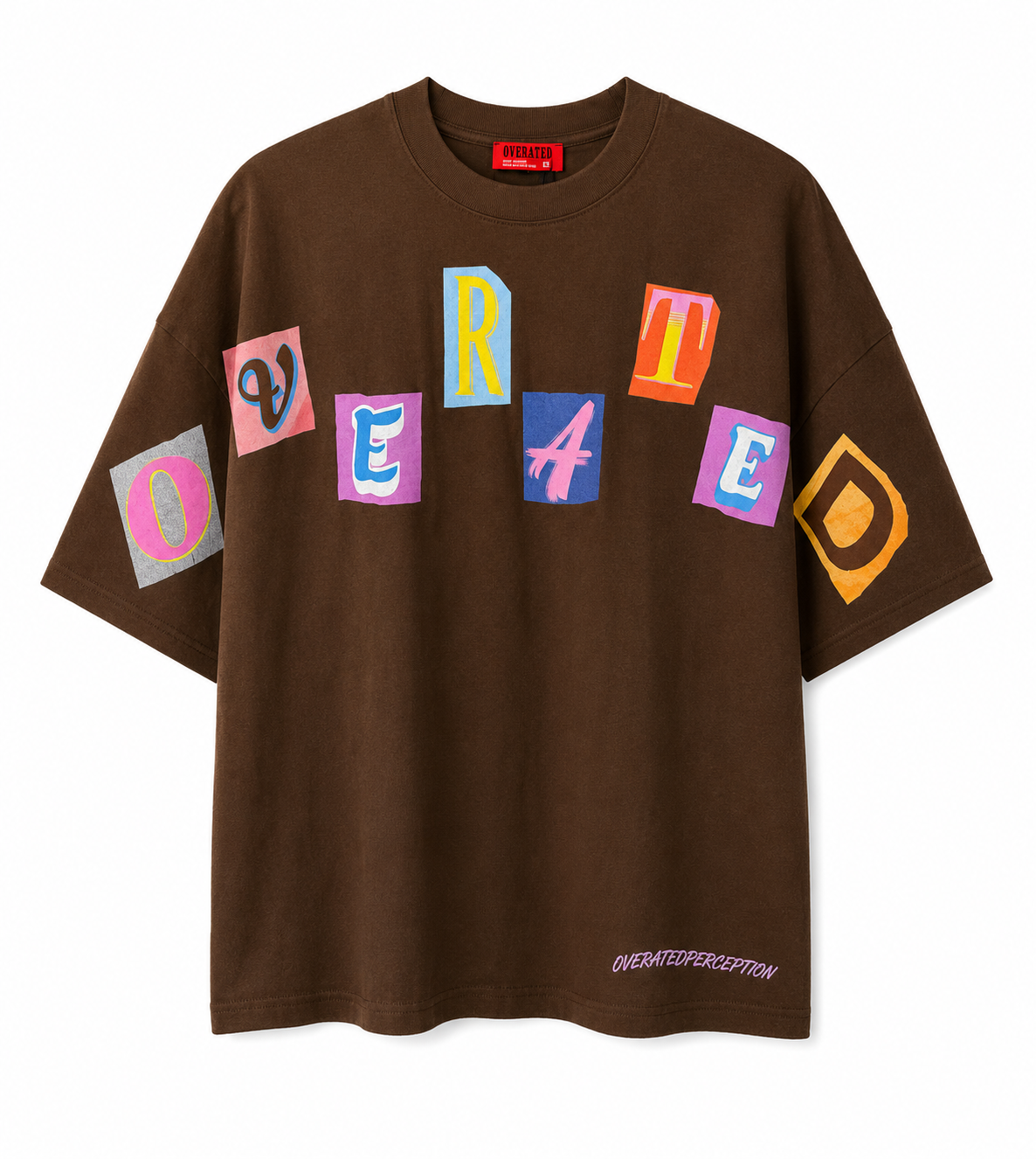 Box Letter Tees Brown