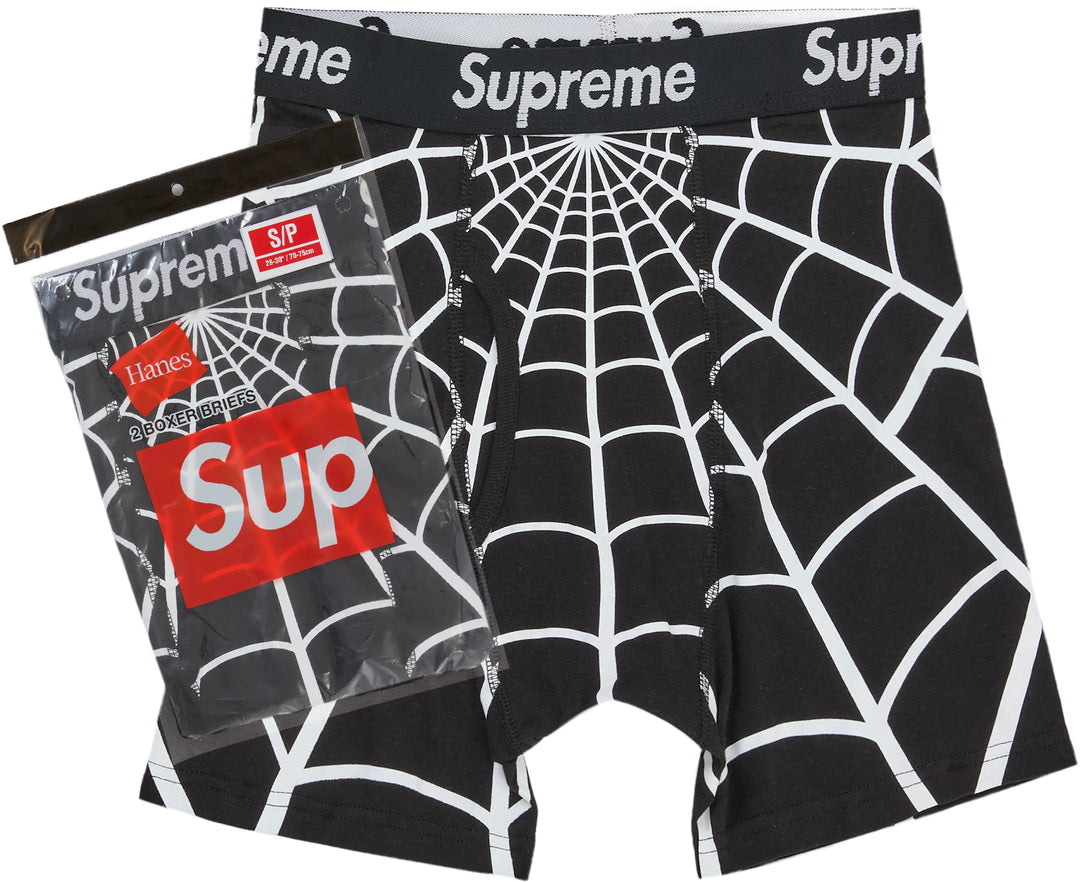 Supreme Hanes Spider-Man Boxer Briefs (2 Pack) Black