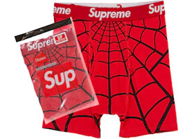 Supreme Hanes Spider-Man Boxer Briefs (2 Pack) Red