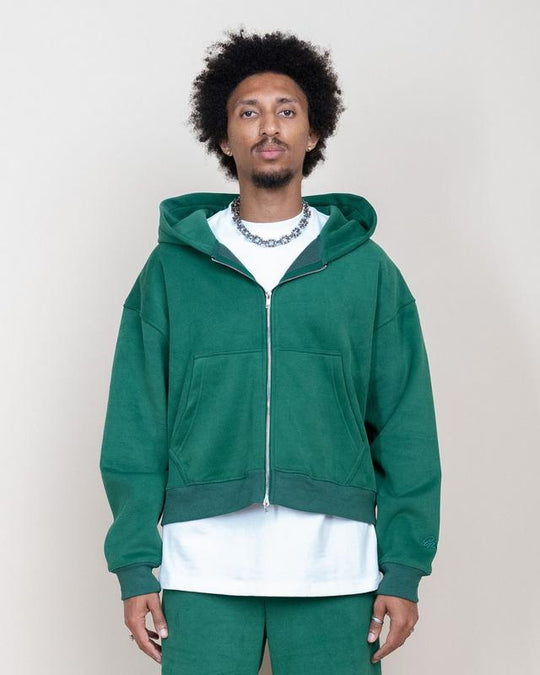 Perfect Zip Up Hoodie Set Hunter Green