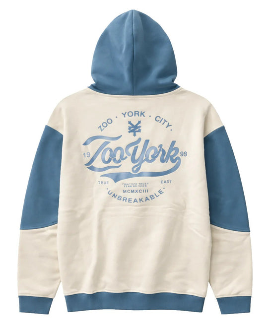 ZOO YORK LOGO FLEECE HOODIE BLUE STONE/ OFF WHITE
