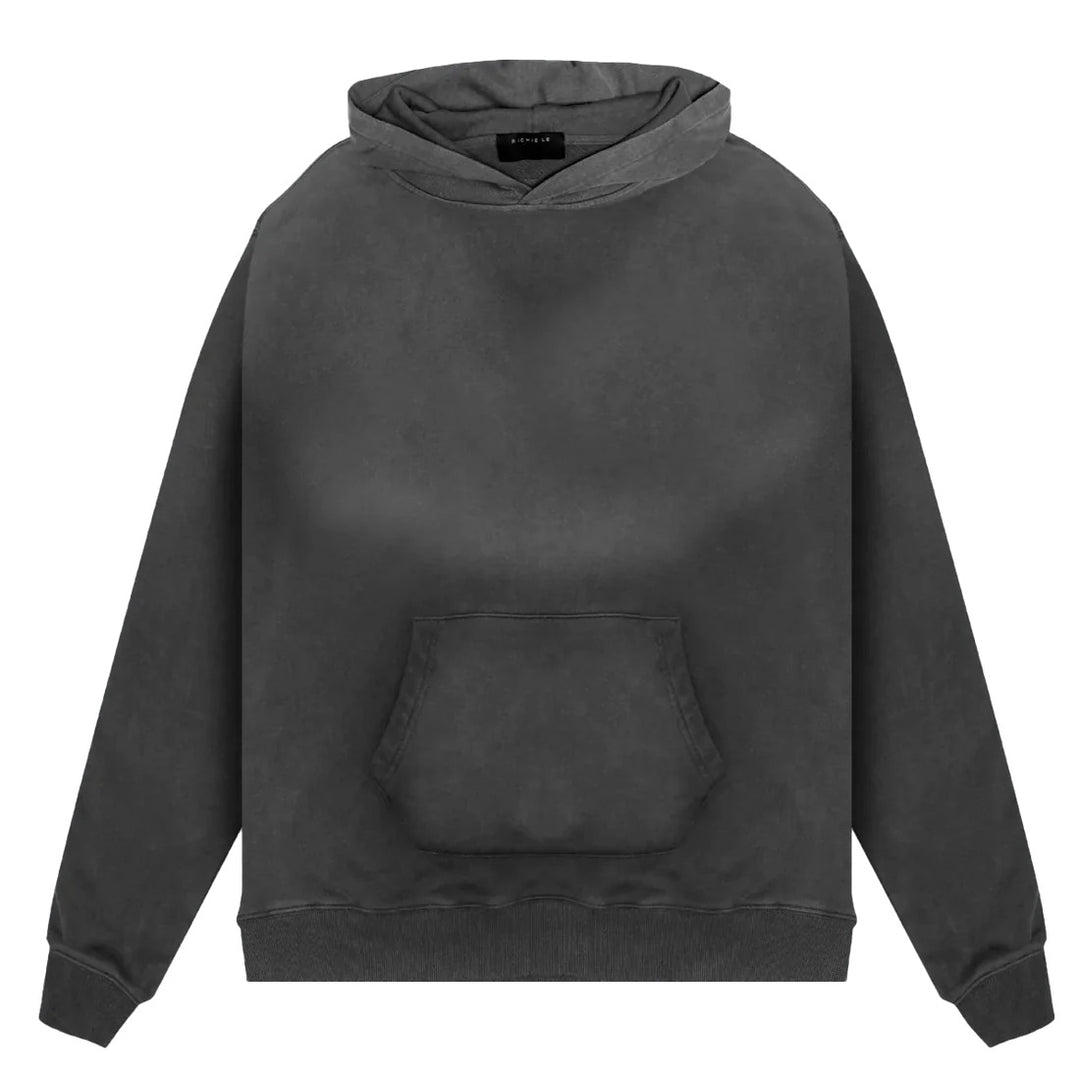 RICHIE LE WASHED HOODIE BLACK