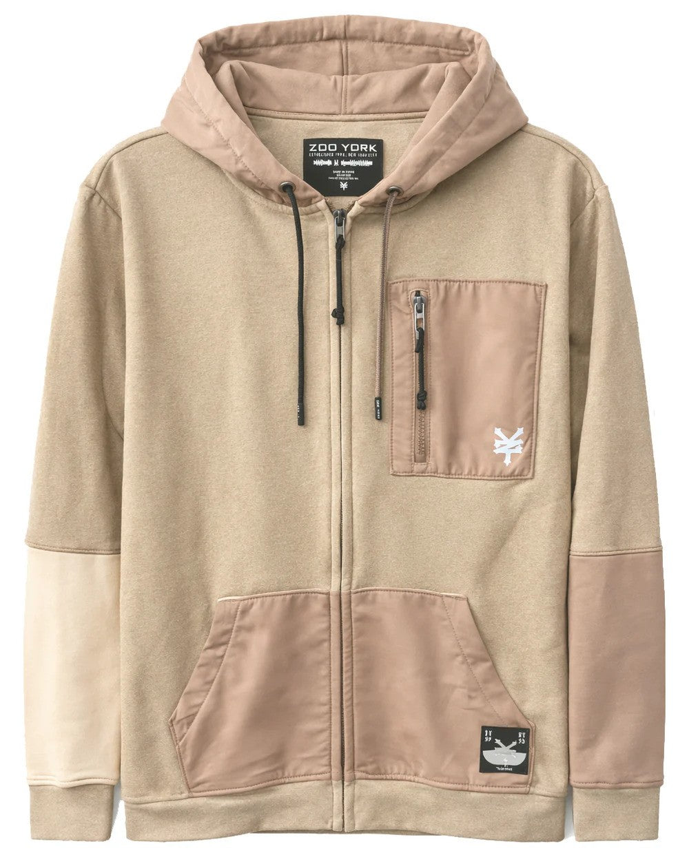 ZOO YORK HOODIE ZIP JACKET OATMEAL HEATHER