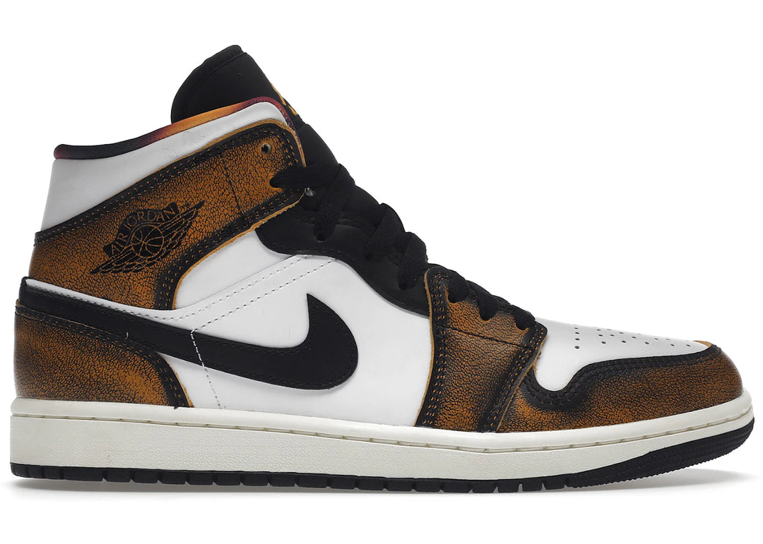 Jordan 1 Mid SE Orange Wear Away USED