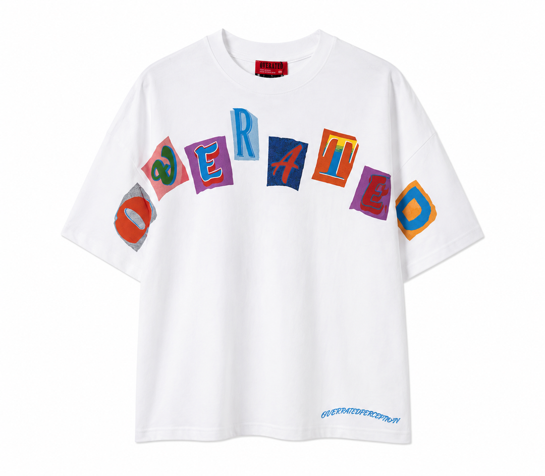 Box Letter Tees White