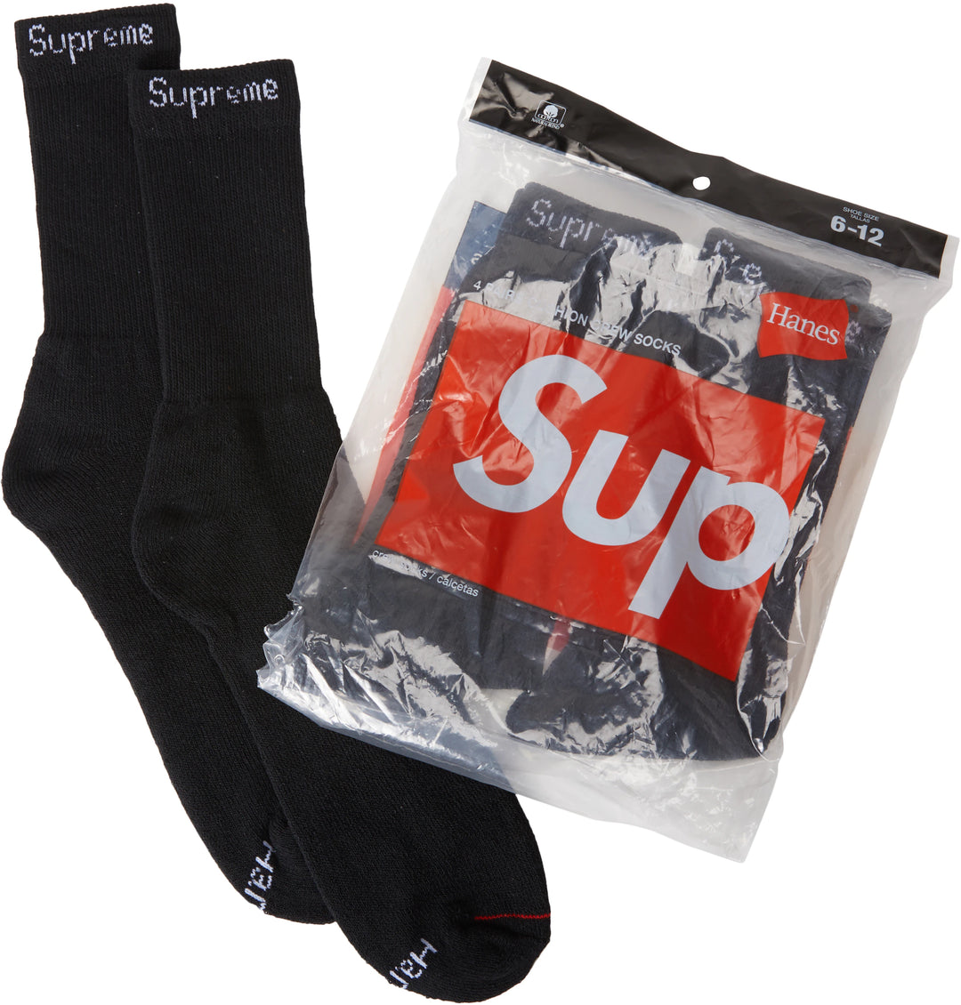 Supreme Hanes Socks (4 Pack) Black