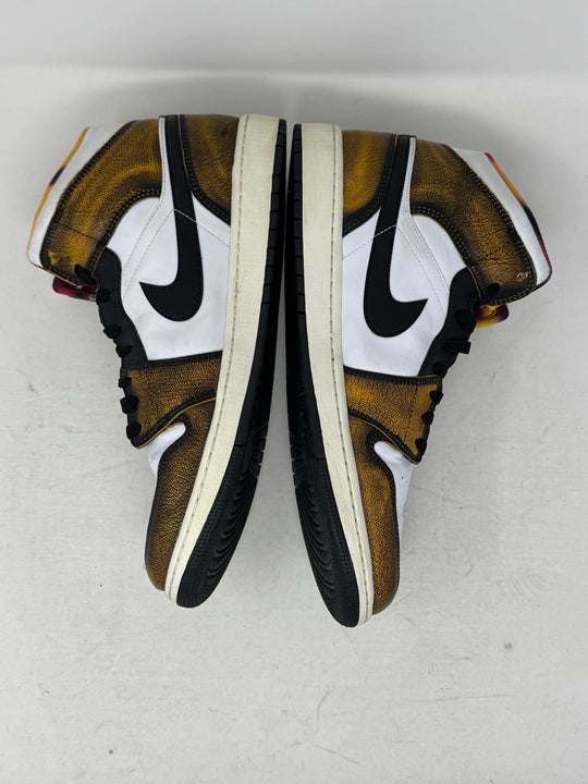 Jordan 1 Mid SE Orange Wear Away USED